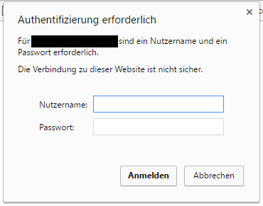 Authentication prompt for SoundStation IP 5000 web interface